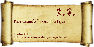 Korcsmáros Helga névjegykártya